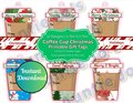 Printable Christmas Gift Tags, Holiday Tags, Christmas Tags, Coffee Cup Printables, Instant Print Tags, Holiday Gift Tags, Instant Download