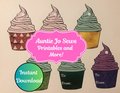 Printable Gift Tags, Frozen Yogurt Holiday Gift Tags, Christmas Gift Tags, Birthday Gift Tags, Instant Digital Download. JPG PNG PDF Files