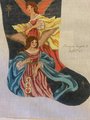 Christmas Stocking New Rare Handpainted Vintage  BAROQUE ANGELS II 2 Needlepoint Christmas Stocking Canvas Holiday Decor Signed Canvas