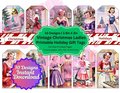 Printable Christmas Gift Tags | Printable Gift Tags | Instant Download | Vintage Lady Holiday Gift Tags | Christmas Printables, Retro