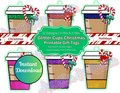 Printable Christmas Gift Tags, Holiday Tags, Christmas Tags, Coffee Cup Printables, Glitter Tags, Holiday Gift Tags, Instant Download