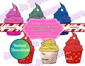 Printable Gift Tags, Frozen Yogurt Holiday Gift Tags, Christmas Gift Tags, Birthday Gift Tags, Instant Digital Download. JPG PNG PDF Files