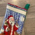 Christmas Stocking RARE New SUNSET Santa Claus Finished Vintage  Needlepoint Santa Claus "Santa & Friends" Holiday Stocking