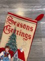 New Christmas Stocking VTG Handmade LINED Finished Needle Treasures Antique PLAYTHINGS Needlepoint 06823