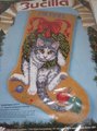 New Christmas Stocking VTG 1993 Bucilla CHRISTMAS KITTY Needlepoint Holiday Decor 60714