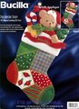 New Christmas Stocking, Finished BUCILLA Kit, Handmade PATCHWORK TEDDY, Bear Holiday Stockings #83657 Stockings with Name