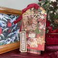 Handmade Christmas Gift Tags, Loaded Junk Journal Tags, Vintage Journal Supplies, Retro Scrapbooking Ephemera, Holiday Tag, Ready to Ship!