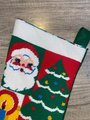 New Christmas Stocking 1970's Vintage HANDMADE Bucilla Painted Needlepoint Stocking 60523 Patchwork Holiday Stocking