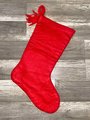 Finished 1970's Vintage Christmas Stocking SUNSET Needlepoint Santa Claus "Santa's Here" Crewel Holiday Decor