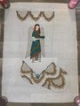NEW VTG Handpainted Angel Christmas Needlepoint Stocking Canvas Angel Holiday Stocking Harp