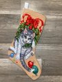 New Christmas Stocking VTG 1993 Bucilla CHRISTMAS KITTY Needlepoint Holiday Decor 60714