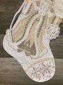 NEW! Handmade Christmas Stocking BUCILLA White Christmas, 2006 Felt Santa Stocking, Embroidered Stockings Holiday Decor