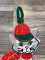 Vintage 1970s Christmas Stocking, Finished PARAGON Handmade Christmas For Kitty, Cat Holiday Stockings #6274 Stockings with Name