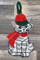Vintage 1970s Christmas Stocking, Finished PARAGON Handmade Christmas For Kitty, Cat Holiday Stockings #6274 Stockings with Name