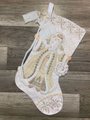 NEW! Handmade Christmas Stocking BUCILLA White Christmas, 2006 Felt Santa Stocking, Embroidered Stockings Holiday Decor