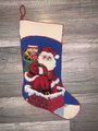 Handmade Christmas Stocking Vintage 1980s BUCILLA 60653 Needlepoint Santa Claus Chimney Holiday Decor