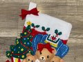 Christmas Stockings, Bucilla Handmade TEDDY FAMILY CHRISTMAS 83198 Finished Bucilla Kit, Wall Door, Holiday Decor, Personalized Gift