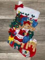 Christmas Stockings, Bucilla Handmade TEDDY FAMILY CHRISTMAS 83198 Finished Bucilla Kit, Wall Door, Holiday Decor, Personalized Gift