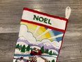 Christmas Stocking SUNSET  1978 Vintage Crewel Needlepoint Snowman at Dawn Barbara Jennings Holiday Decor