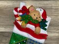 New Christmas Stocking, Finished BUCILLA Kit, Handmade PATCHWORK TEDDY, Bear Holiday Stockings #83657 Stockings with Name