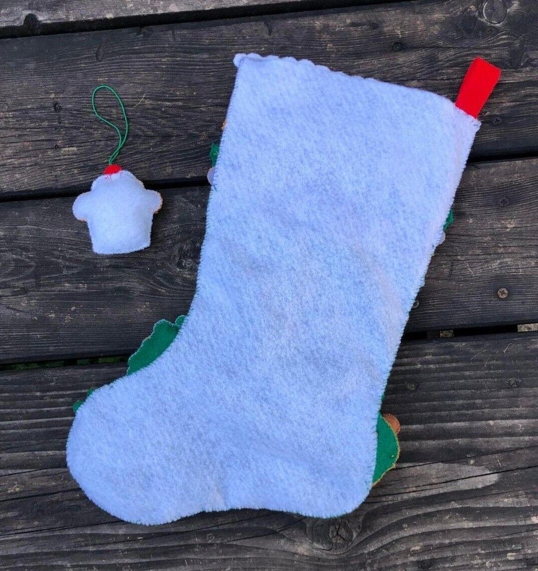 Christmas Stocking,  Finished Bucilla Kit, Handmade Santa's Sweet Shop, Holiday Stocking, ORIGINAL Bucilla Kit 86181, Felt, Beads, Sequins,