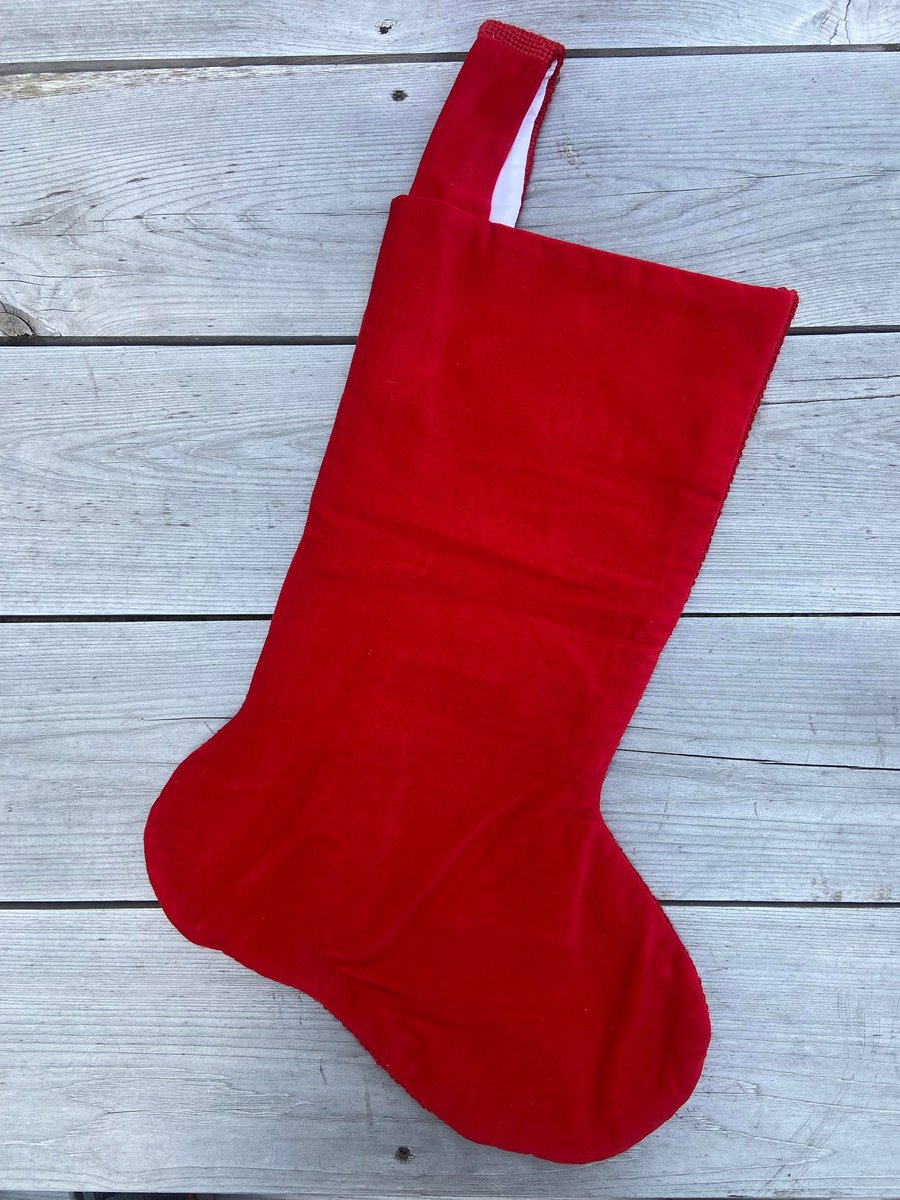 Christmas Stocking OUTSTANDING Vintage Sunset Handmade Finished 1980s CHRISTMAS DOLLHOUSE Needlepoint Holiday Decor