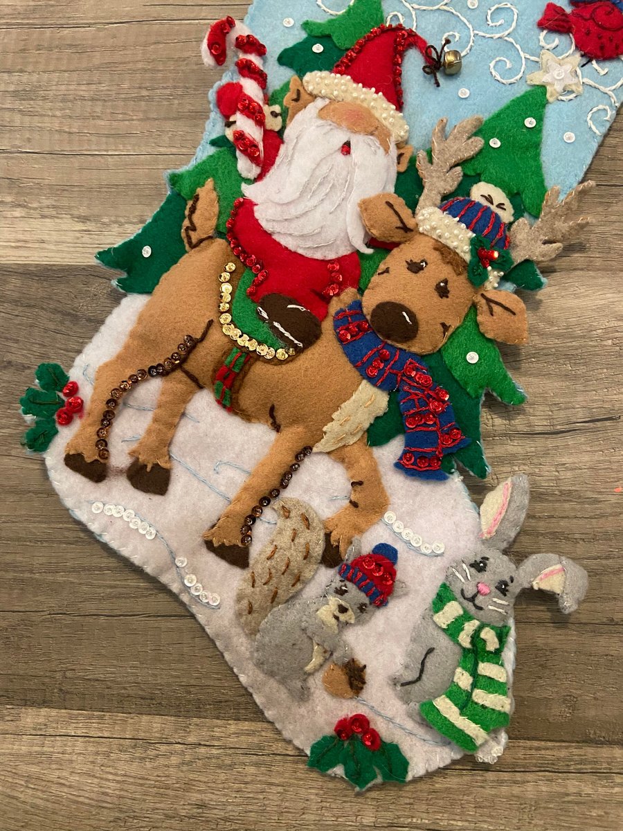 NEW Christmas Stocking - Handmade GNOME for the HOLIDAYS Felt Stocking Santa Personalized Christmas Merry Stockings Kit Holiday Decor