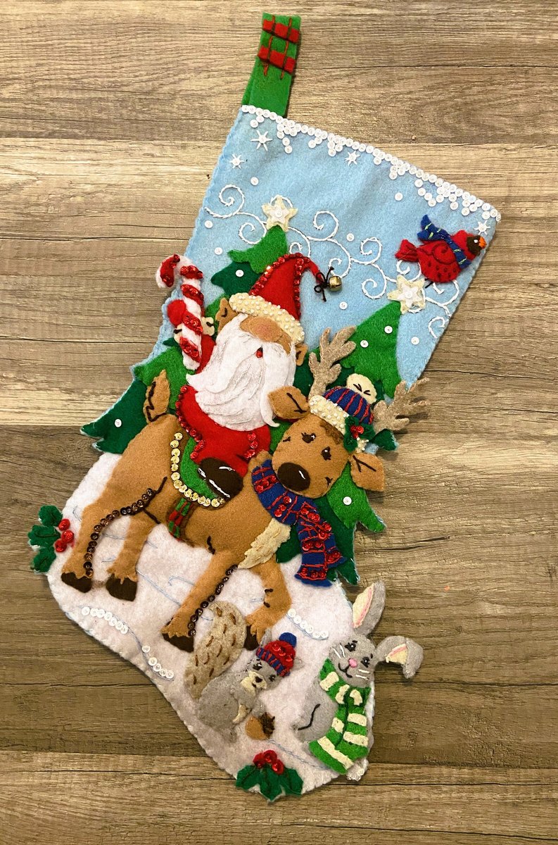 NEW Christmas Stocking - Handmade GNOME for the HOLIDAYS Felt Stocking Santa Personalized Christmas Merry Stockings Kit Holiday Decor