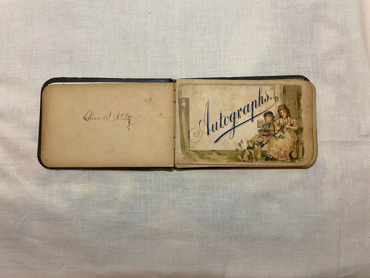 Rare 1880's AUTOGRAPH BOOK- Gorgeous! Antique Victorian Vintage Old World "Olive Stiltz"