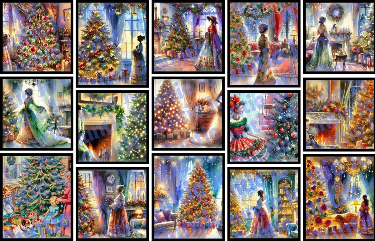 Christmas Junk Journal Kit, Retro Christmas Printables, Vintage Ladies, Christmas Digital Instant Download, 16 Designs!