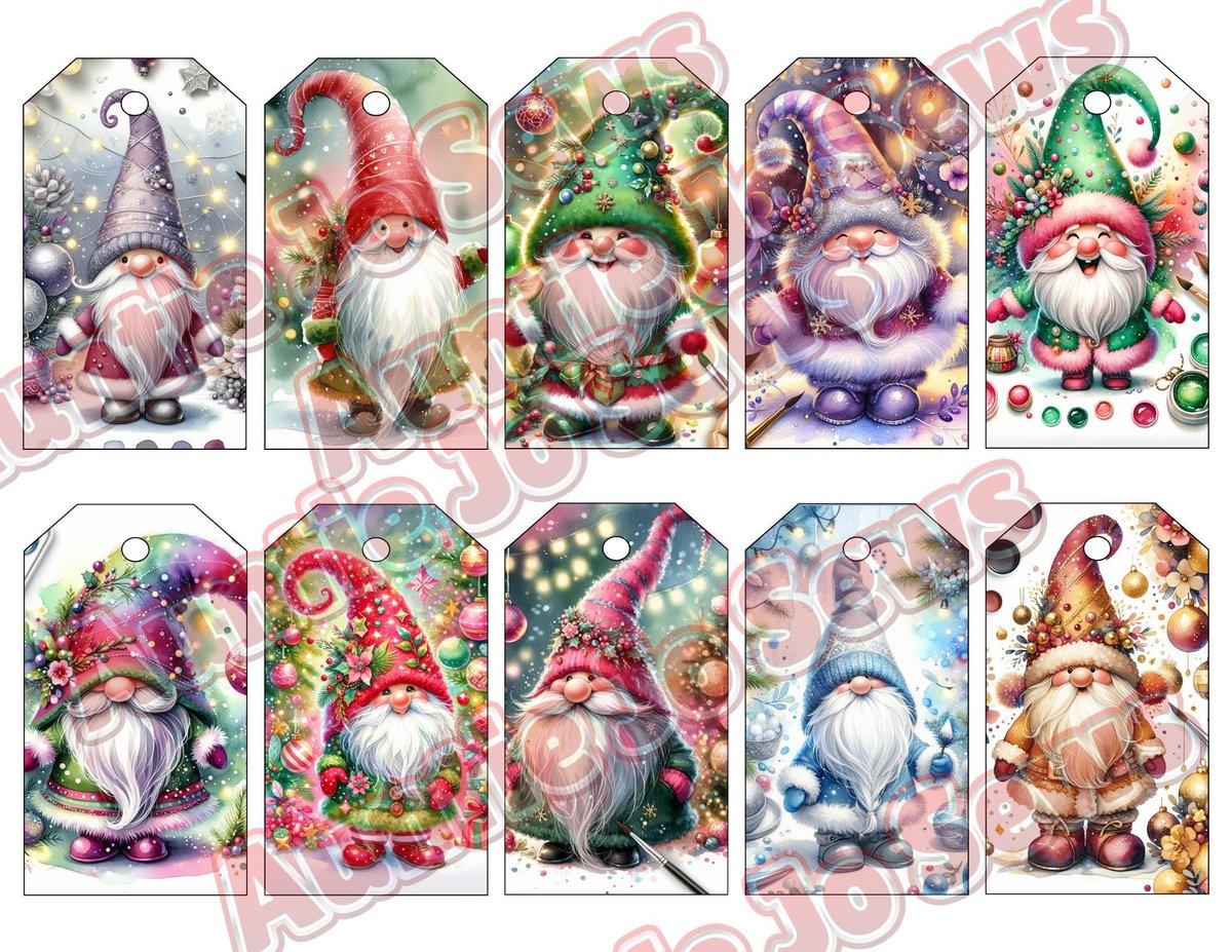 Printable Gift Tags | Gnome Christmas Gift Tags | Holiday Gift Tags | Christmas Printables | Instant Download | JPG PNG PDF Files