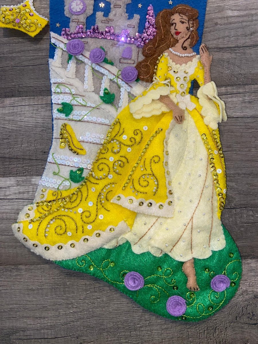 New Christmas Stocking, Finished Bucilla Kit, Handmade THE GLASS SLIPPER, Holiday Stockings #89255E Stockings with Name