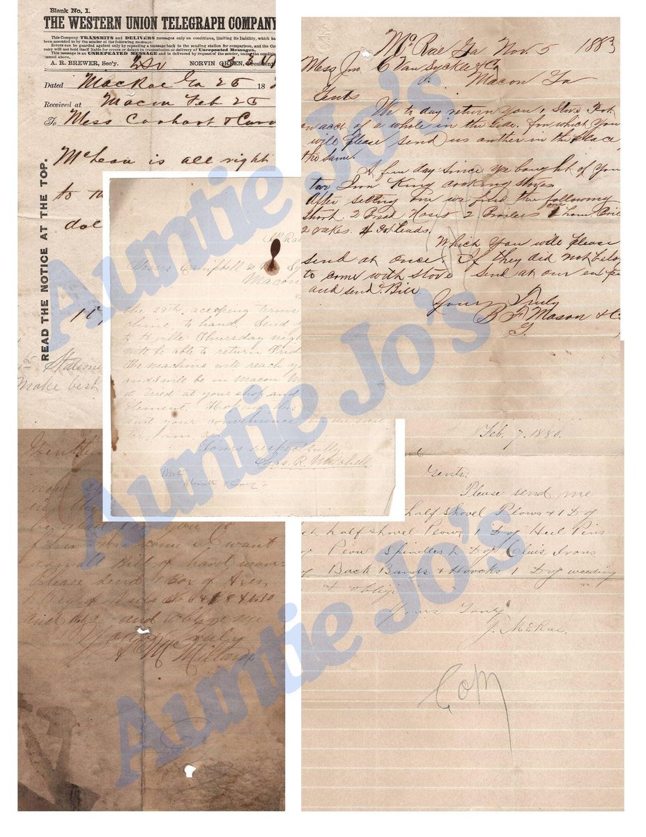 Vintage Printable Ephemera | Vintage Letters | Antique Papers | Vintage Cursive Handwriting | Digital Download | Junk Journal Papers |
