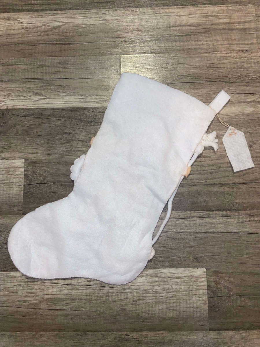 NEW! Handmade Christmas Stocking BUCILLA White Christmas, 2006 Felt Santa Stocking, Embroidered Stockings Holiday Decor