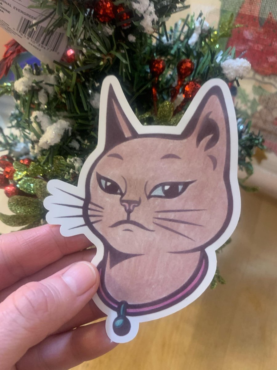 Cool Kitten Sticker | Limited Edition Attitude Cat Stickers | Water Resistant HIGH GLOSS Vinyl Stickers | Retro Cat | Kitten Stickers - Rosy