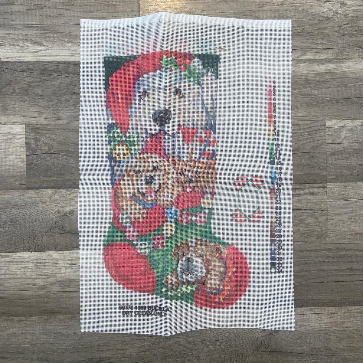 New Vintage 1999 BUCILLA Needlepoint Stocking Puppies for Christmas Kit 60770 Dogs Pets